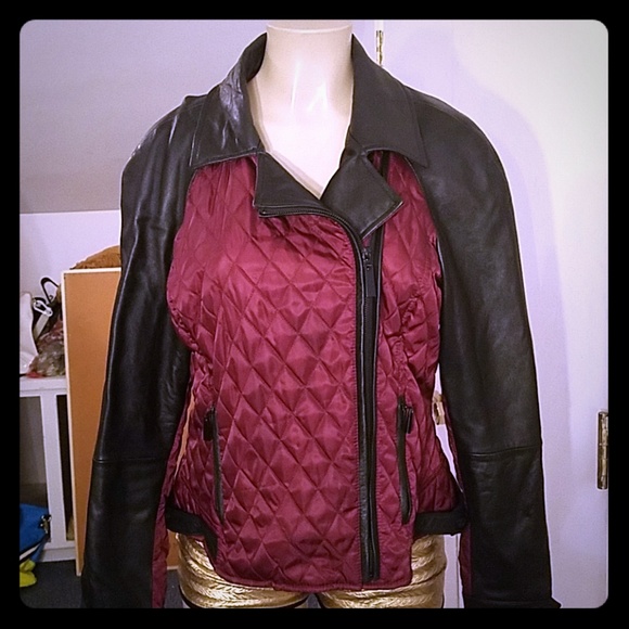 VINCE CAMUTO LEATHER QUILTED JACKET - Picture 1 of 8